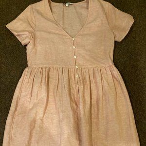 Linen-Blend Alexandra Button-Front Mini Dress (Madewell)